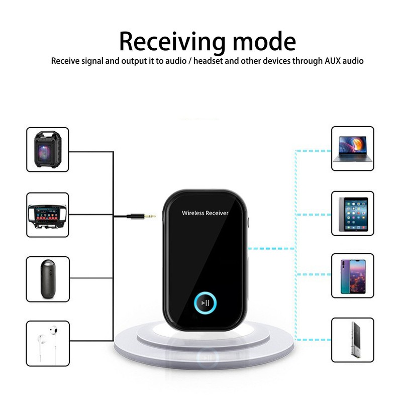 Car Wireless Bluetooth Audio Adapter Multifunctional Portable Hands Free Call