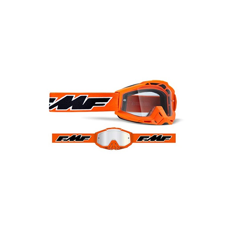 100% FMF POWERBOMB Goggle Rocket Orange - Clear Lens