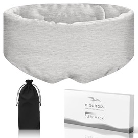 Full Cover Sleep Mask for Men and Women, Upgraded Eye Cover for Sleeping with Adjustable Velcro Band, Breathable & Soft for Sleeping, Yoga, Traveling (Grey-Moda)