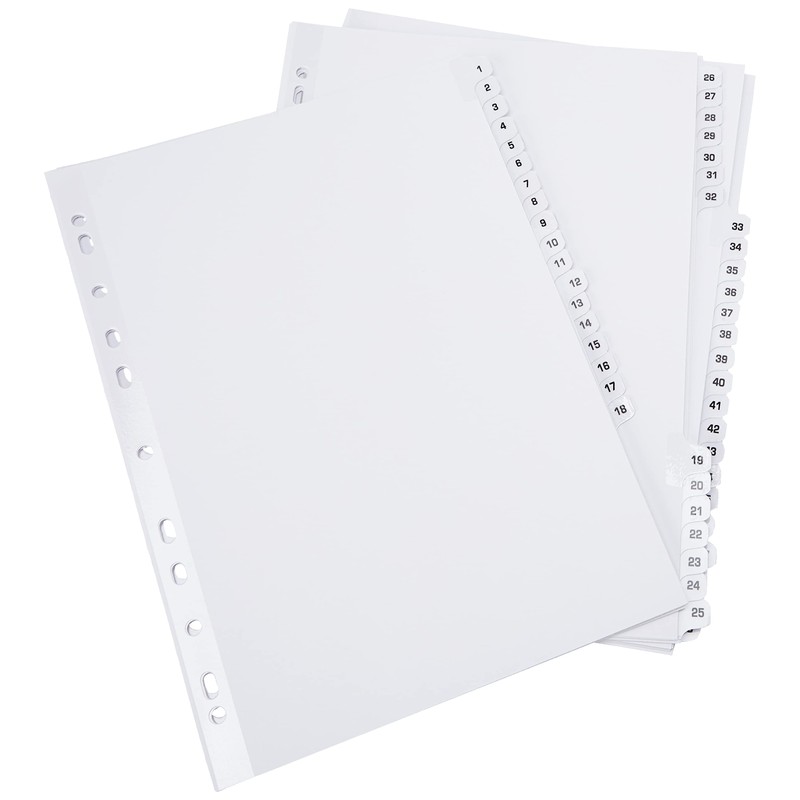 Q-Connect 1-50 Index Multi-Punched Reinforced Board Clear Tab A4 White