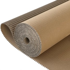 SYOGUA Corrugated Cardboard Roll, 17 x 197 Inches Thicker Wider Corrugated Paper, Single Face Large Cardboard Sheets Thick Cardboard Roll for Crafts, Shipping, Mailing, Gift Packaging