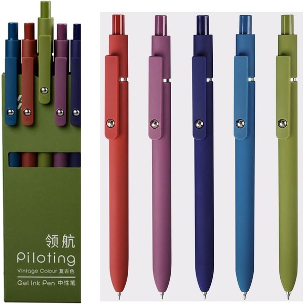 sencoo 5 pack Blue Gel Pens and Refills 0.5mm Fine