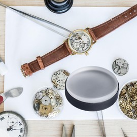 Msiud Transparent Watch Case Cushion Soft Rubber Watch Repair Tool Clock Movement Cushion Pad Holder Watch Case Cushion for Watchmakers Repair Maintenance Tool (75 mm)