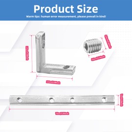 2020 Aluminum Profile Connector Kit – 12 Straight Through Connectors + 12 L-Type Corner Brackets with Screws & Wrench - Heavy Duty for CNC/3D Printer/Workbench (Makers & Engineers)