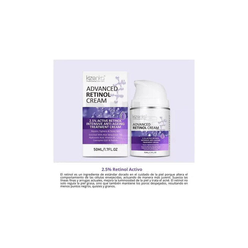 Crema Facial Reafirmante Retinol 2.5%+ Aloe Vera Antiarrugas