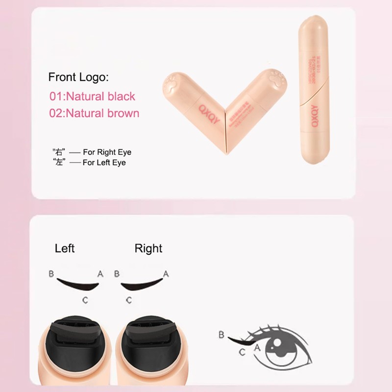 2pcs Eyeliner Stamp Wing Cat Eye Liner Stamp, Schwarzer Flüssiger