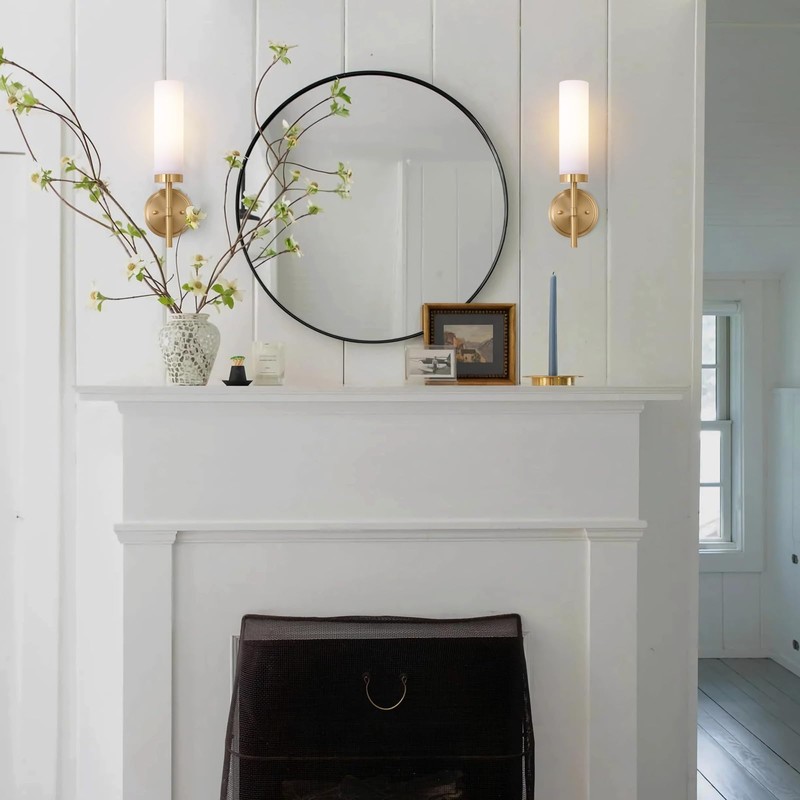 Gold Bathroom Wall Sconces Set of 2, Modern Sconces Wall
