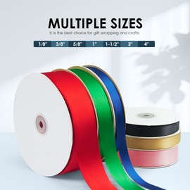 KMER LIFE 3/8" Wide x 100 Yards Single Face Polyester Satin Ribbon, Satin Ribbon for Crafts, Gift, Hair Bows, Wedding Party Decoration, Bow Making & Other Projects (Pink)