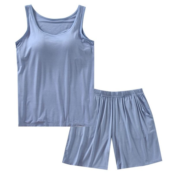 ASHER FASHION Pajamas for Women Two Piece Modal Loungewear Casual