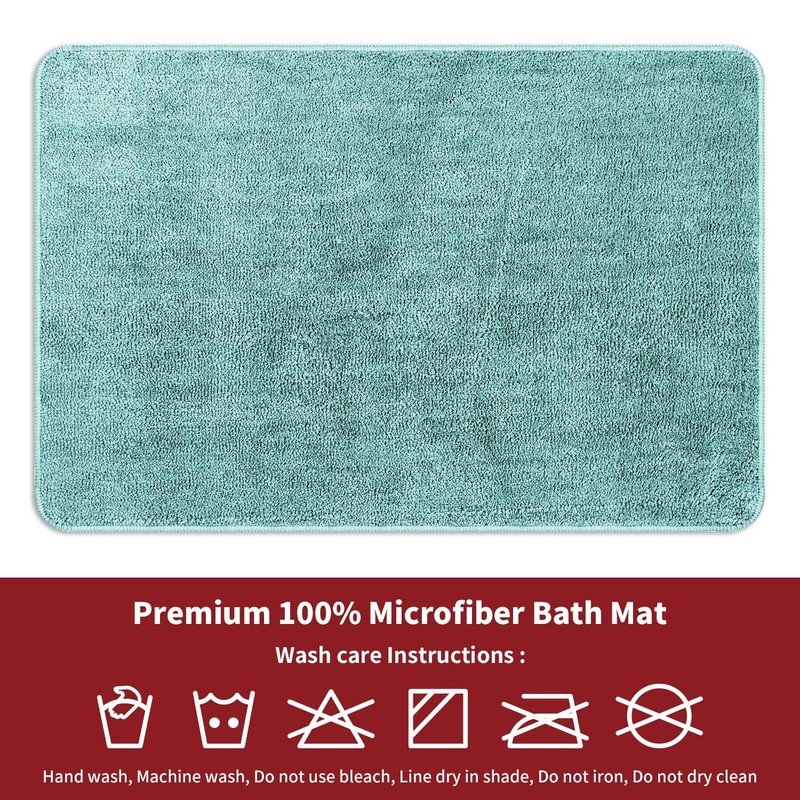 Vinsani Bath Mat Non Slip Bathroom Mat Thickened Fluffy Microfiber