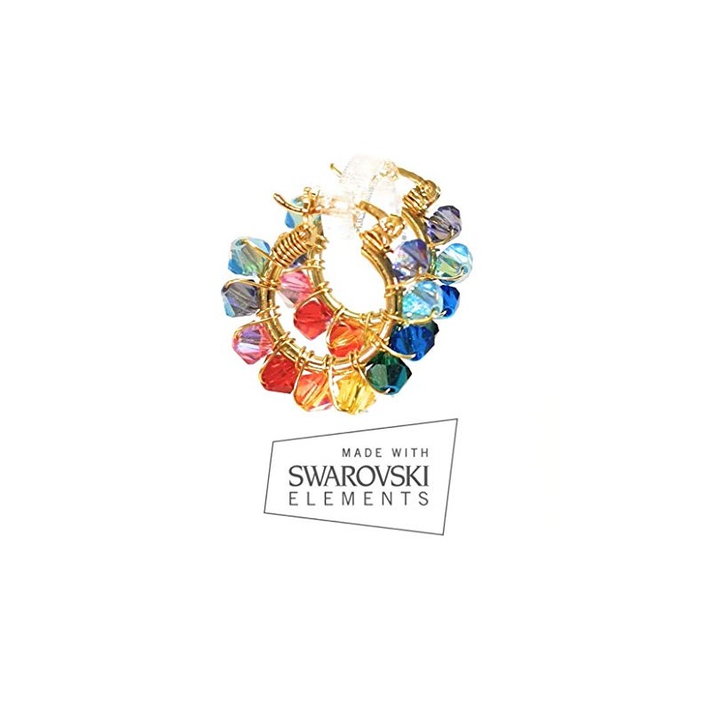 Arracada Cristal Austriaco - Color Rainbow or Pastel - Chapa