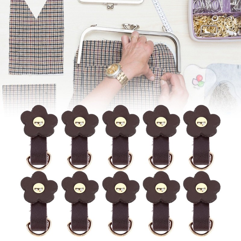 10 Sets Leather D Rings for Purse Genuine Leather Undamaged
