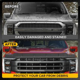 WASOFF Hood Protector Fit for Ford F150 2021-2024 2025 Bugflector TPE Low Profile Hood Shield Bug Hood Deflector Fit for Ford F150 Accessories 2021 2022 2023 2024 2025 Hood Guard for F150 Accessory