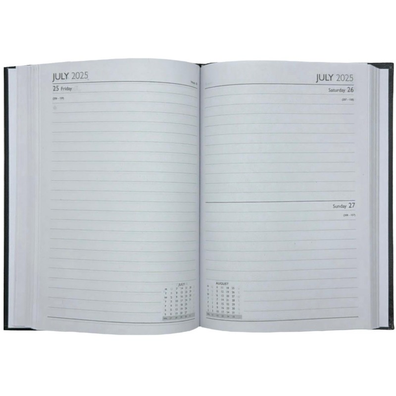 2025 A5 Hardback Day A Page Diary Saturday & Sunday