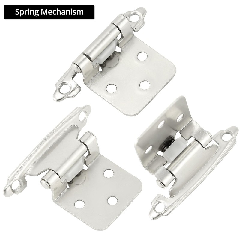 QWORK Inset Cabinet Hinges, 25 Pairs (50 pcs) 1/2" Overlay