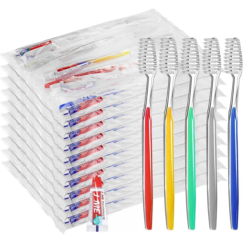 150 Pack Disposable Toothbrushes with Toothpaste, Travel Soft Bristles Toothbrushes