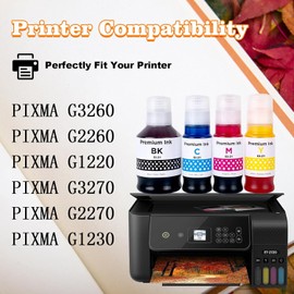 ARTITECH GI-21 GI21 Ink Refill Bottles Compatible for Canon 21 GI-21 GI21 Ink Refill Bottles Set for Canon G3270 G3290 G4280 G3260 G4270 G2260 G1220 G1230 G2270 G3272 (5 Pack)