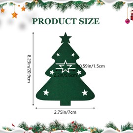 MOROBOR Christmas Cutlery Holder, 24pcs Christmas Silverware Holder Green Christmas Cutlery Bag Xmas Utensil Holder Cutlery Wraps Bag Christmas Party Dinner Table Supplies