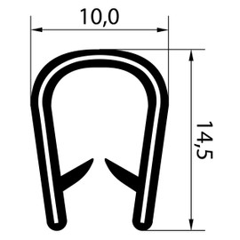SMI-Kkantenschutzprofi KS1-4S-M Edge Protection Profile - Clamping Range 1-4 mm - PVC Rubber Clamping Profile with Steel Insert - Edge Protection - Matte Black - Easy Installation Self-Clamping