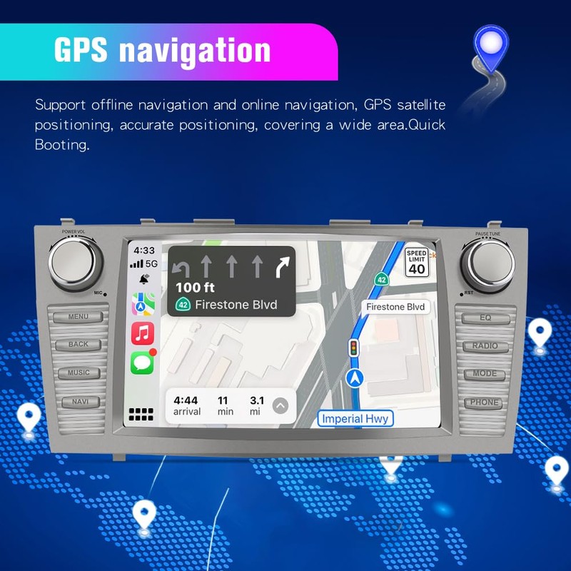 Car Radio Andriod 13 Compatible for Toyota Camry 2007-2011, 9