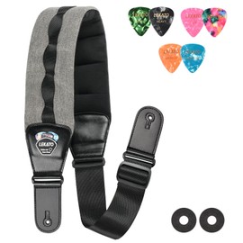 LEKATO Bass Straps for Heavy Bass & Guitars with 3.5” Wide Bass Guitar Strap Padded Thickened Foam Guitar Strap Adjustable Length from 45" to 55" Bass Guitar Straps with 2 Strap Locks & 6 Picks-Black