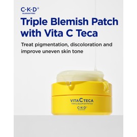 CKD Triple Blemish Under Eye Gel Patch 60 Counts - Hydrogel Spot Treatment, Gentle Formula for Blemish Improvement, Even Tone and Minimize Puffiness with 99% Pure Vitamin C and Teca.