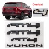 GMC OVERLAY Gloss Black Door Rear AT4 Yukon Emblem Fit