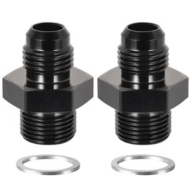 EVIL ENERGY 6AN Male Flare to 5/8-20 Male Carb Carburetor Fuel Inlet Fitting Adapter Aluminum Black 2PCS