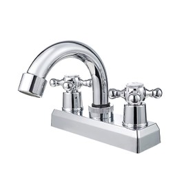 SOLVEX 2 Handle Bathroom Faucet 4 Inch Centerset Bathroom Sink Faucet,3 Hole Bathroom Faucet Chrome,Bathroom Basin Faucet with Deck Mounted Cross Handle,SP-40005