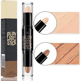 Corrector en Barra de Doble Extremo, Resaltar y Contorno 2 en 1 para Cuerpo, Cara y Nariz, Impermeable Bronzer Sombreado Maquillaje Stick (1#-contour, M)