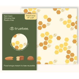 Truebee Reusable Beeswax Bread Wrap – Non Toxic, Plastic Free, Silicone Free, Sustainable, Environmentally Friendly, Organic Cotton Beeswax Wrap, XL Bread Wrap, Signature Design