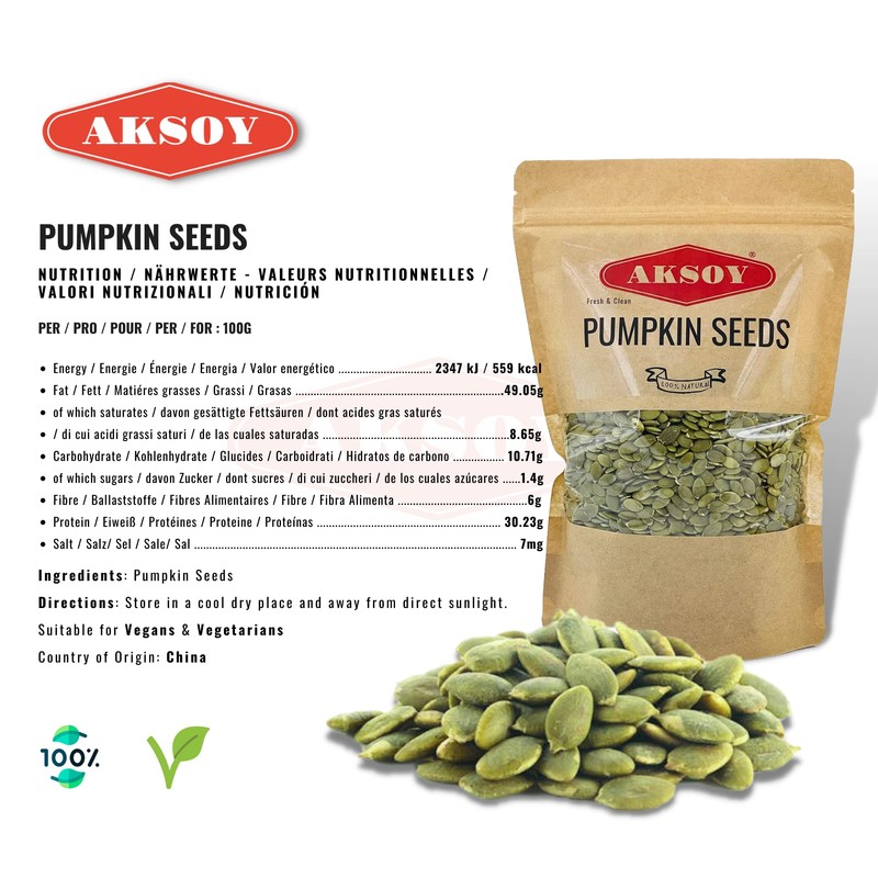 Aksoy Pumpkin Seeds 650gr (Packaging may vary)