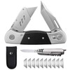 Folding Utility Knife with Sheath and 10 Razor Blades, Heavy
