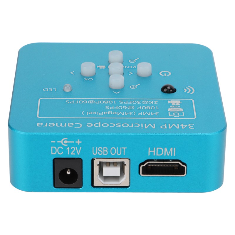 Microscope Camera 60FPS USB 34 Million PX 10‑130X Magnification with