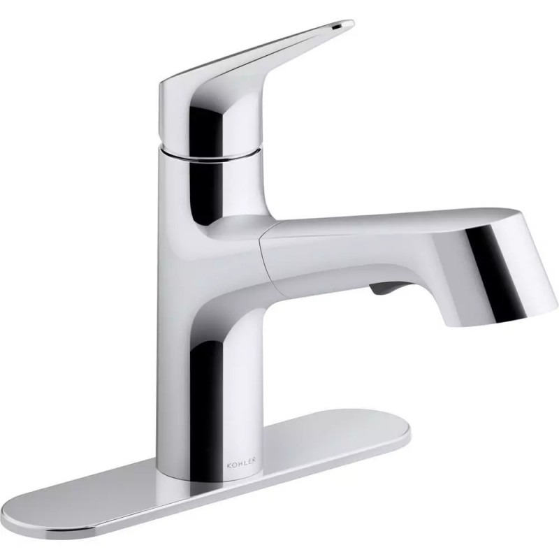 Kohler NEW!! KOHLER Vin Single-Handle Pull-Out Sprayer Kitchen Faucet Polished