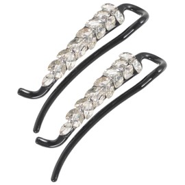 FOMIYES 2pcs French Banana Hair Clips for Women Lightweight Rhinestone Barrettes Elegant Hair Accessories Stylish Design for Daily Wear and Special Occasions