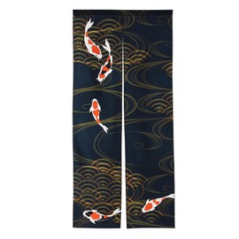next.design Noren Noren, 70.9 inches (180 cm) Length, Carp, Nishiki Koi, Beautiful, Japanese Garden, Long Length, Decorative, Stylish, Japanese, Modern, Northern Europe, Tension Rod, Noren, Divider,