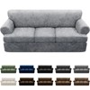 Pfrstuv 4-Piece T Cushion Sofa Slipcover - Leather Look Couch