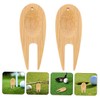 SUPVOX Golf Divot Tool 8-Piece Bamboo Fork Set Ball Marker