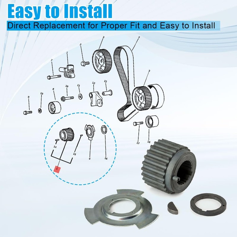 FANHAY Timing Belt Crankshaft Sprocket Gear Pulley Sensor Blade Plate
