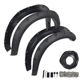 G-PLUS Fender Flares Modified 4pcs Matte Black Compatible with Dodge Ram 2500 3500 2019-2022 Pocket Rivet Smooth (Not Fit Dually models)