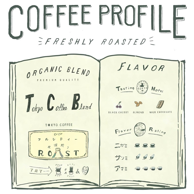 TOKYO COFFEE Organic Coffee Beans Trial Set, 3.5 oz (100