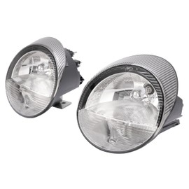 HECASA Pair Headlights Compatible with 2003-2005 Ford Thunderbird Replacement for 5W6Z13008A 5W6Z13008B FO2502208 FO2503208 Headlamps Clear Lens Left and Right