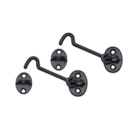 QCAA Forged Brass Cabin Hook Latch & Eye, 3", Antique Copper, 2 Pack, Made in Taiwan