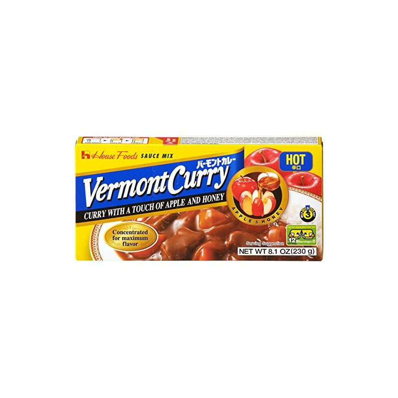 House Foods Vermont Curry, Hot, 8.8-Ounce Boxes (Pack of 10)