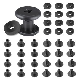 WARRIORLAND 12-Pack Black Chicago Screws, DIY 0.35" Screw Kits for Kydex & Leather Gun Holster Clips and Knife Sheaths, Includes Phillips Truss Heads + Open Slotted Fasteners + Rubber Washers/Spacers