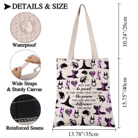 PLITI Maleficent Tote Bag Evil Queen Gift Villain Inspired Gift May You Be Proud Of The Difference You Make Travel Pouch (Be proud male TGU)