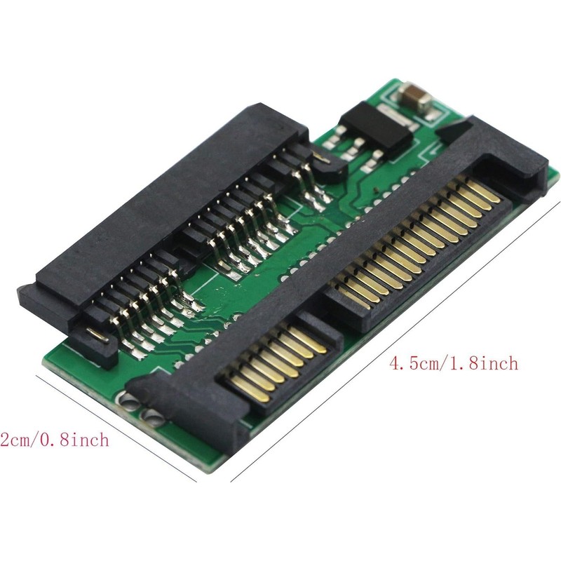 AYMBH 1.8" Micro SATA 16-Pin (7+7+2) Female to 2.5" SATA