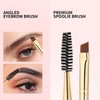 Docolor Eyebrow Brushes, Duo Eyebrow Spoolie Professional Angled Perfect for