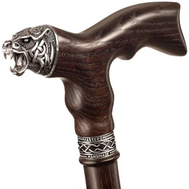 Asterom Handmade Celtic Walking Cane for Men - Bear - Cool Wood Cane Stylish Walking Stick